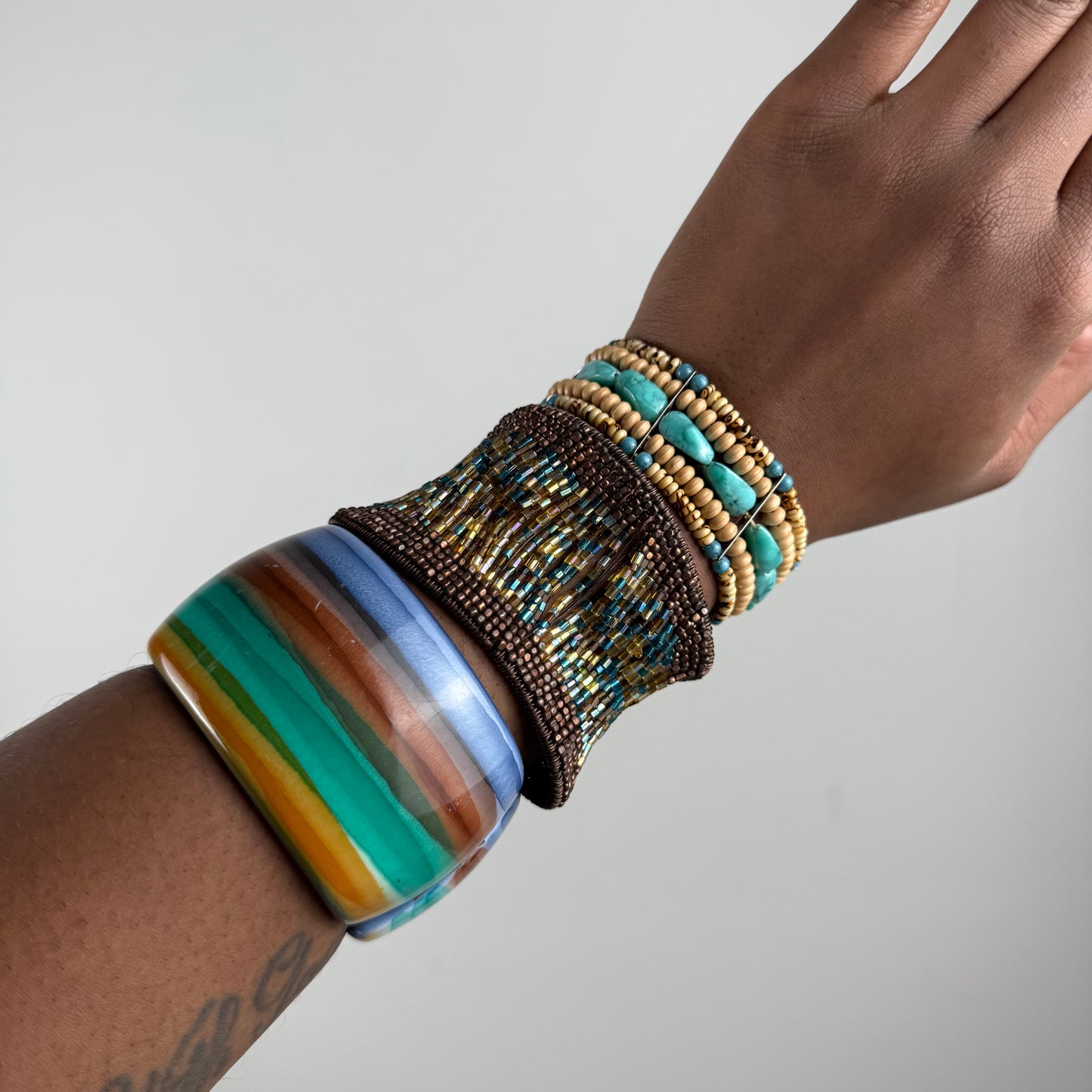 Multicolored Bangle Stack