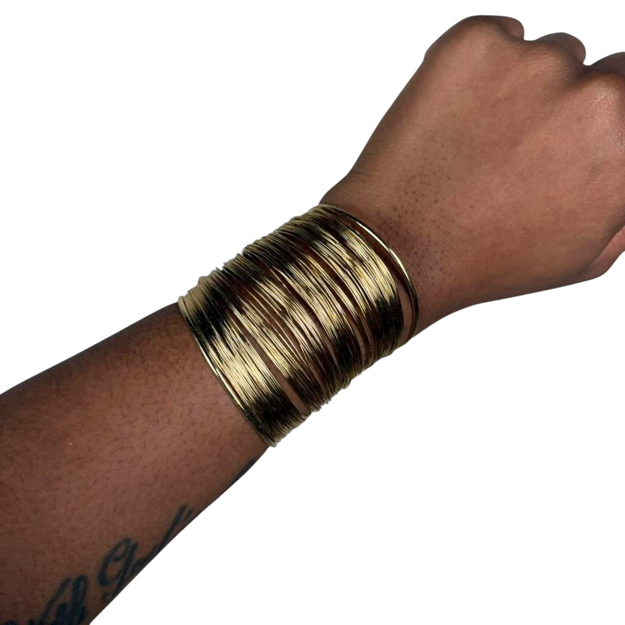 Gold tone bangle cuff