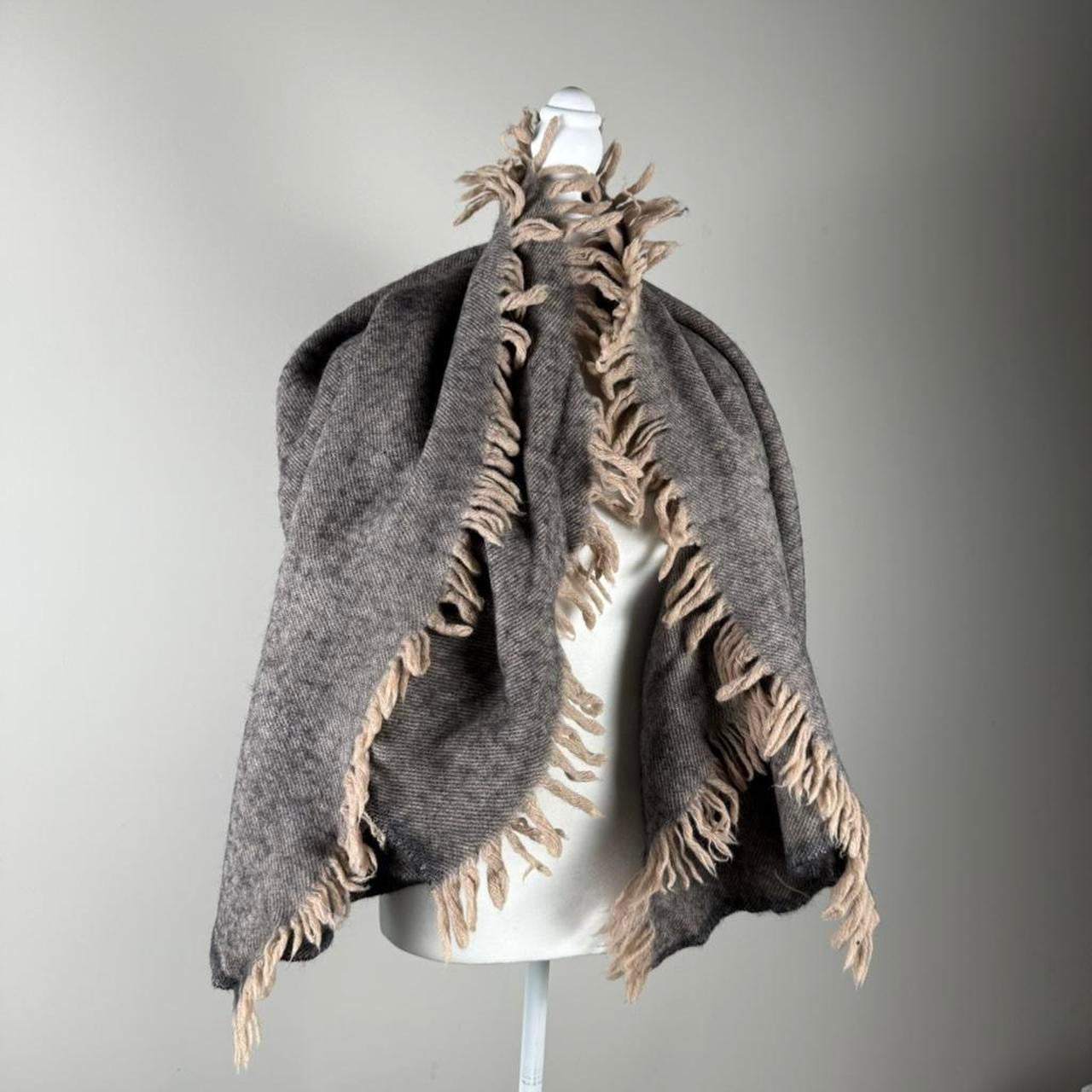 Grey and brown chunky scarf
