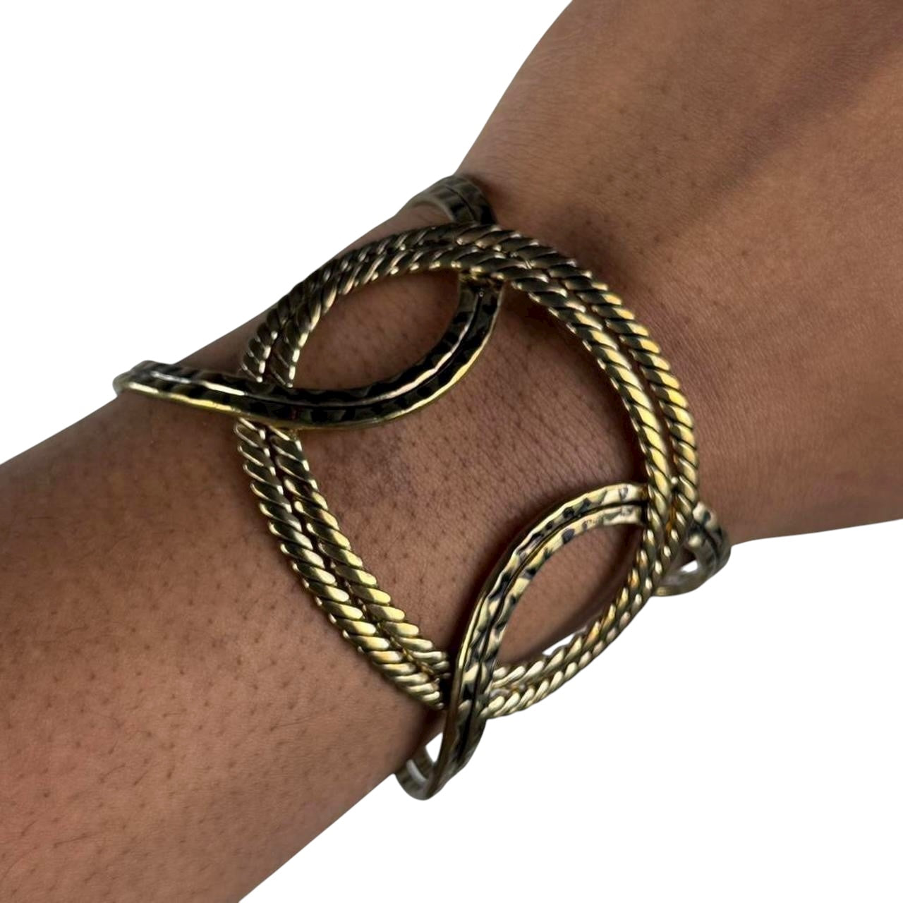 Gold tone bangle cuff