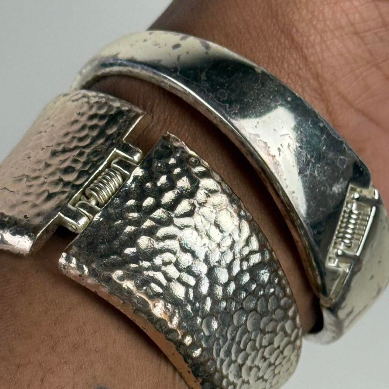 Silver tone cuff stack