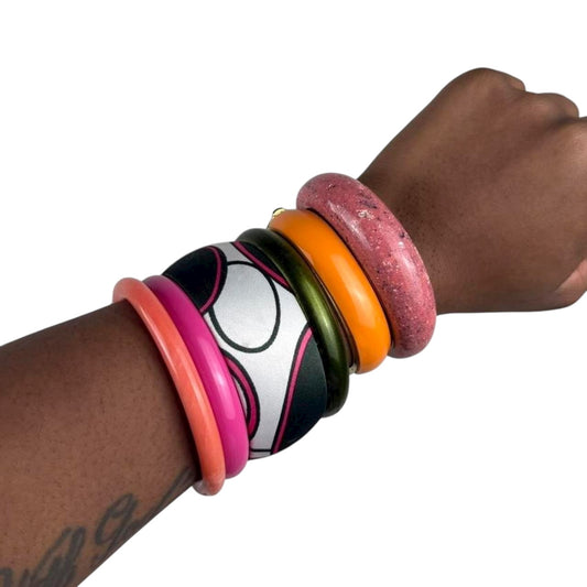 Multicolored Bangle Cuff Stack