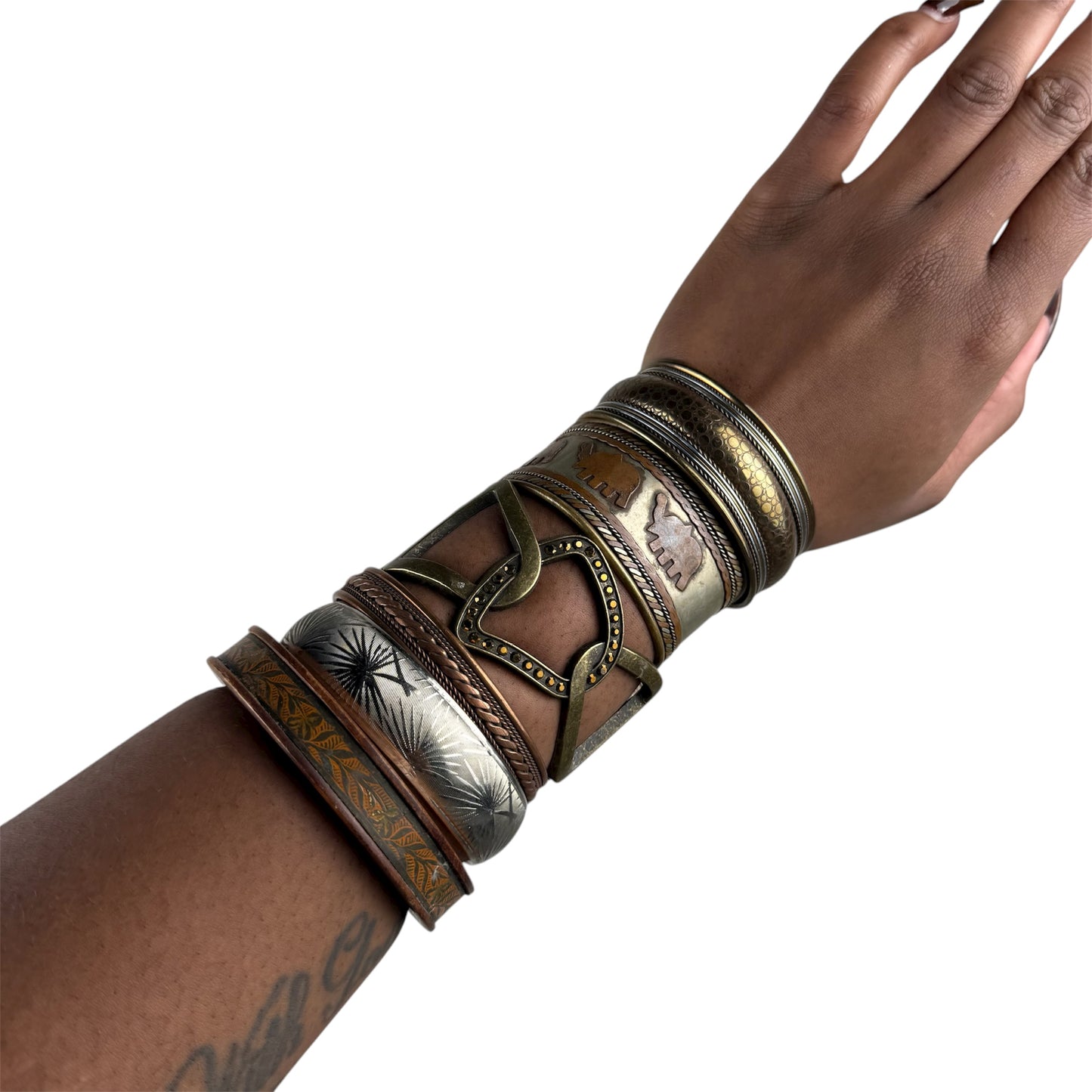 Boho bangle cuff stack