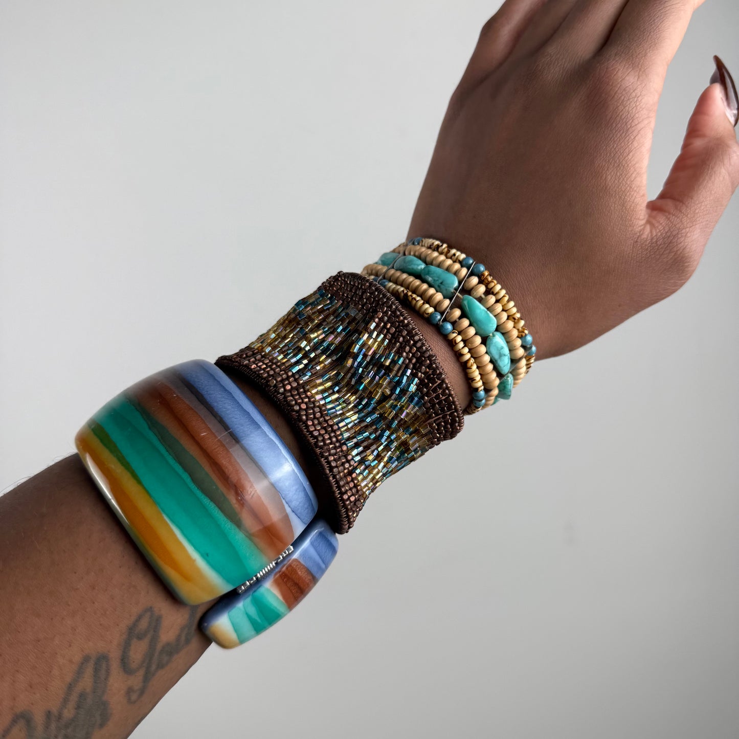 Multicolored Bangle Stack
