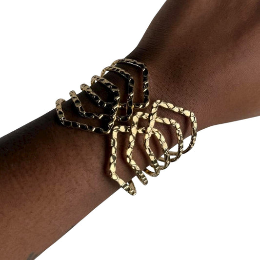 Gold tone bangle cuff