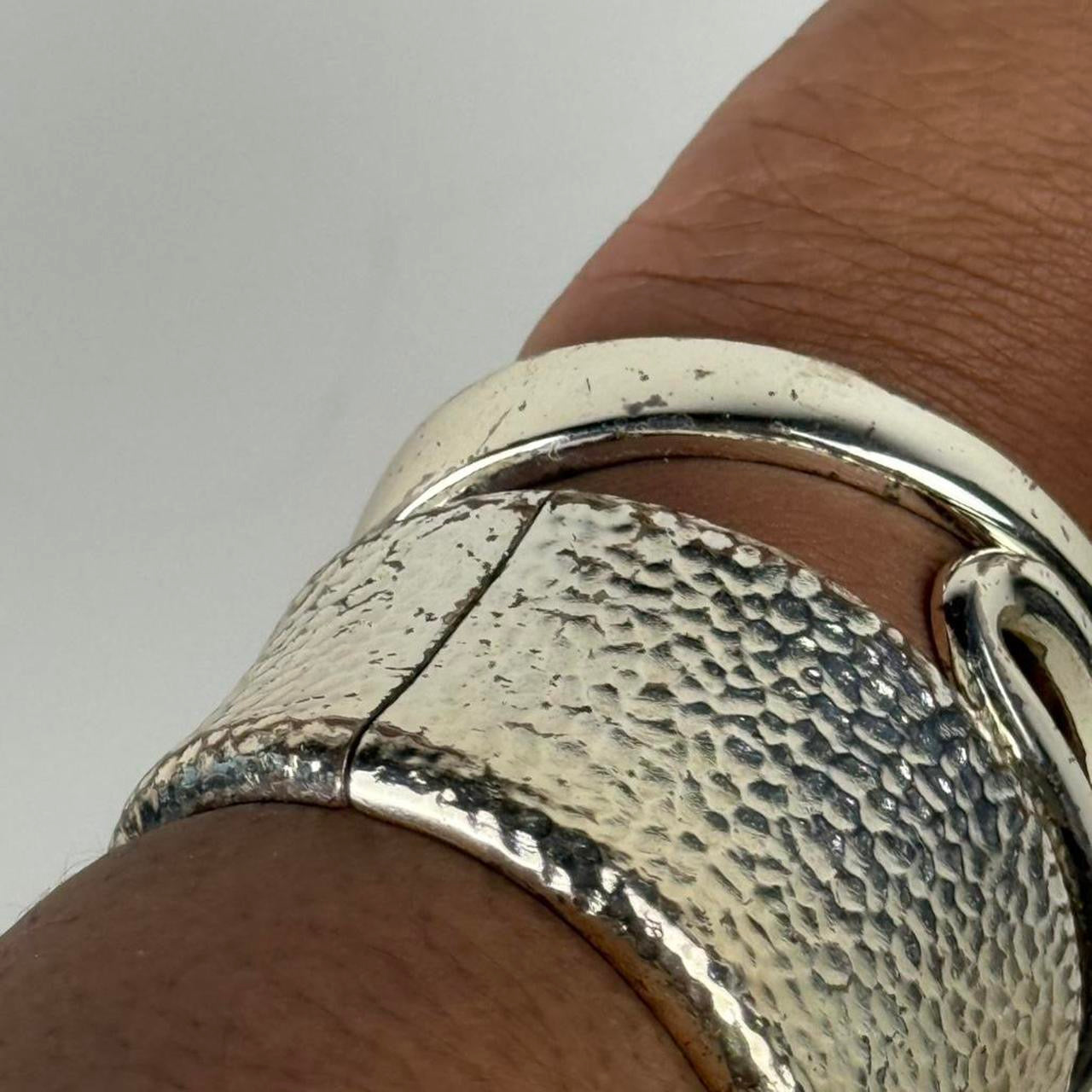 Silver tone cuff stack