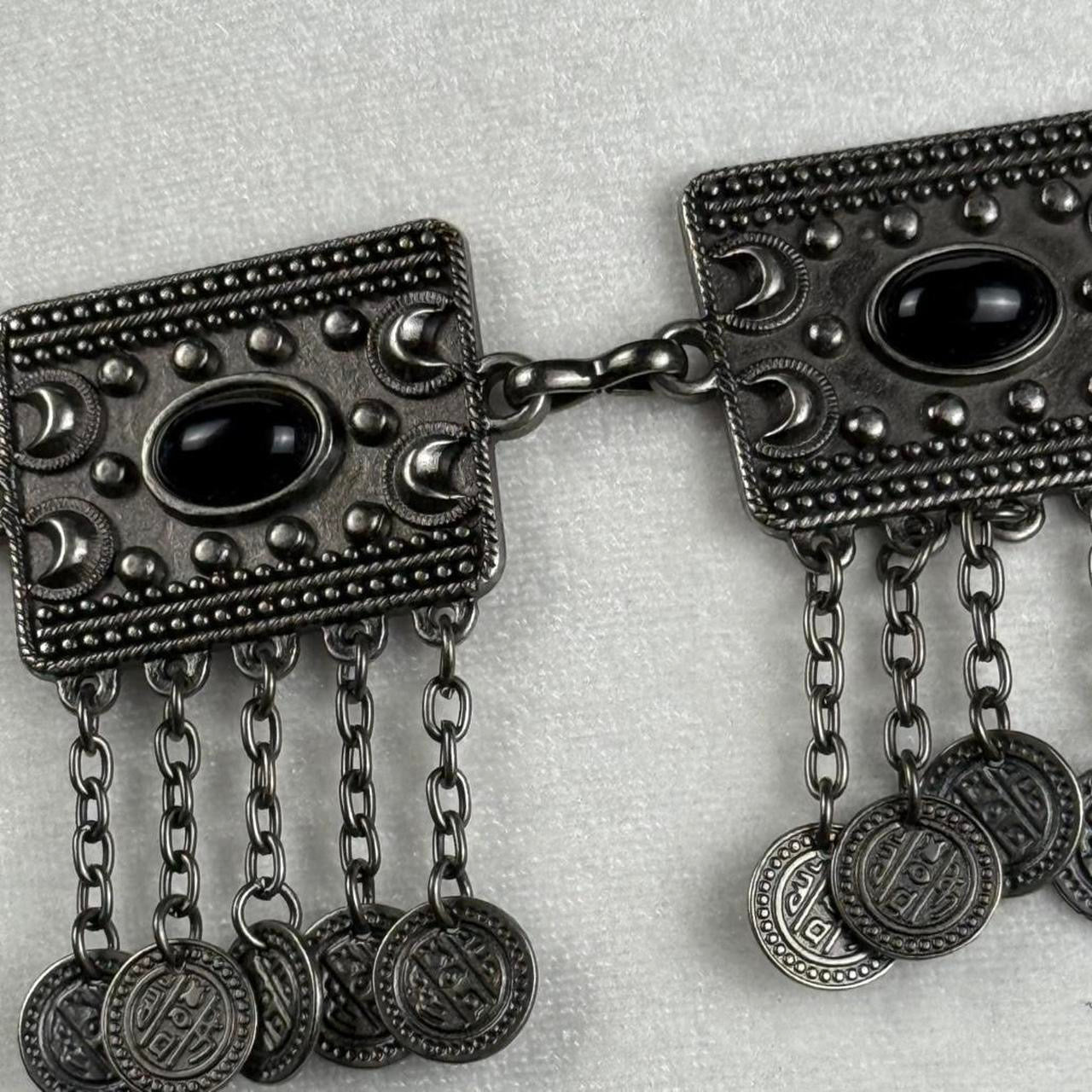 Silver tone chain belt