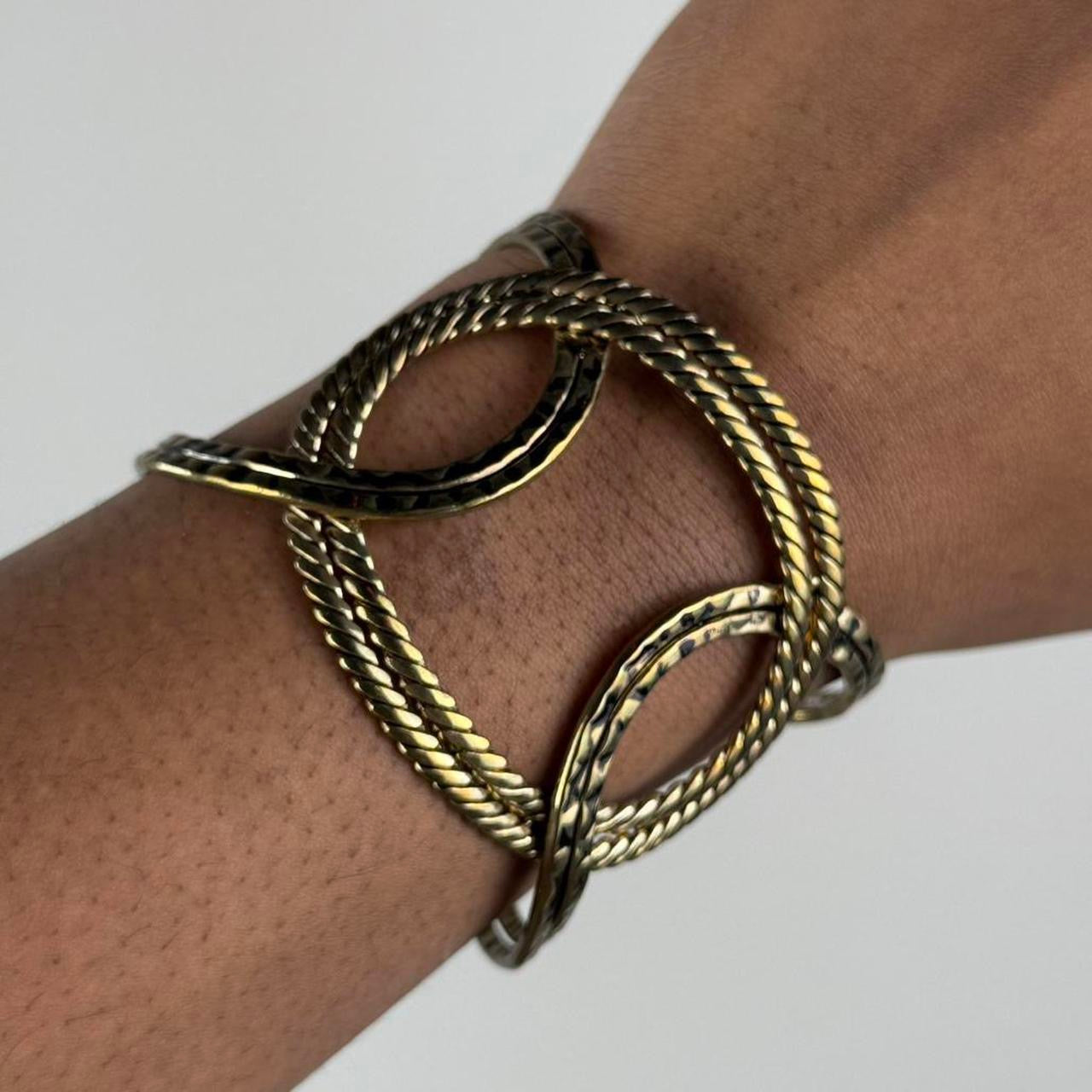 Gold tone bangle cuff