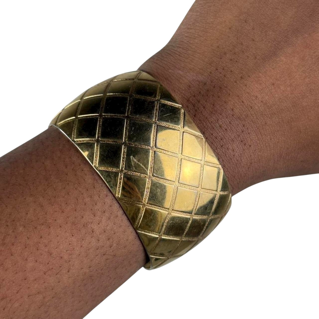 Gold tone bangle cuff