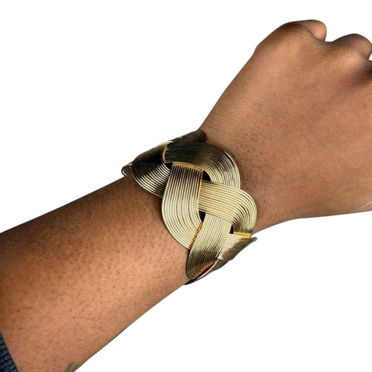 Gold tone bangle cuff