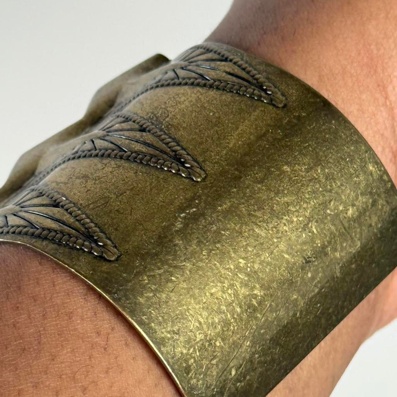 Gold tone bangle cuff