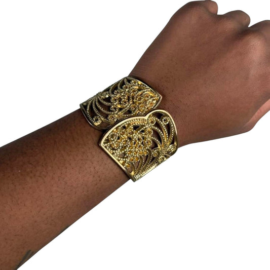 Gold tone bangle cuff