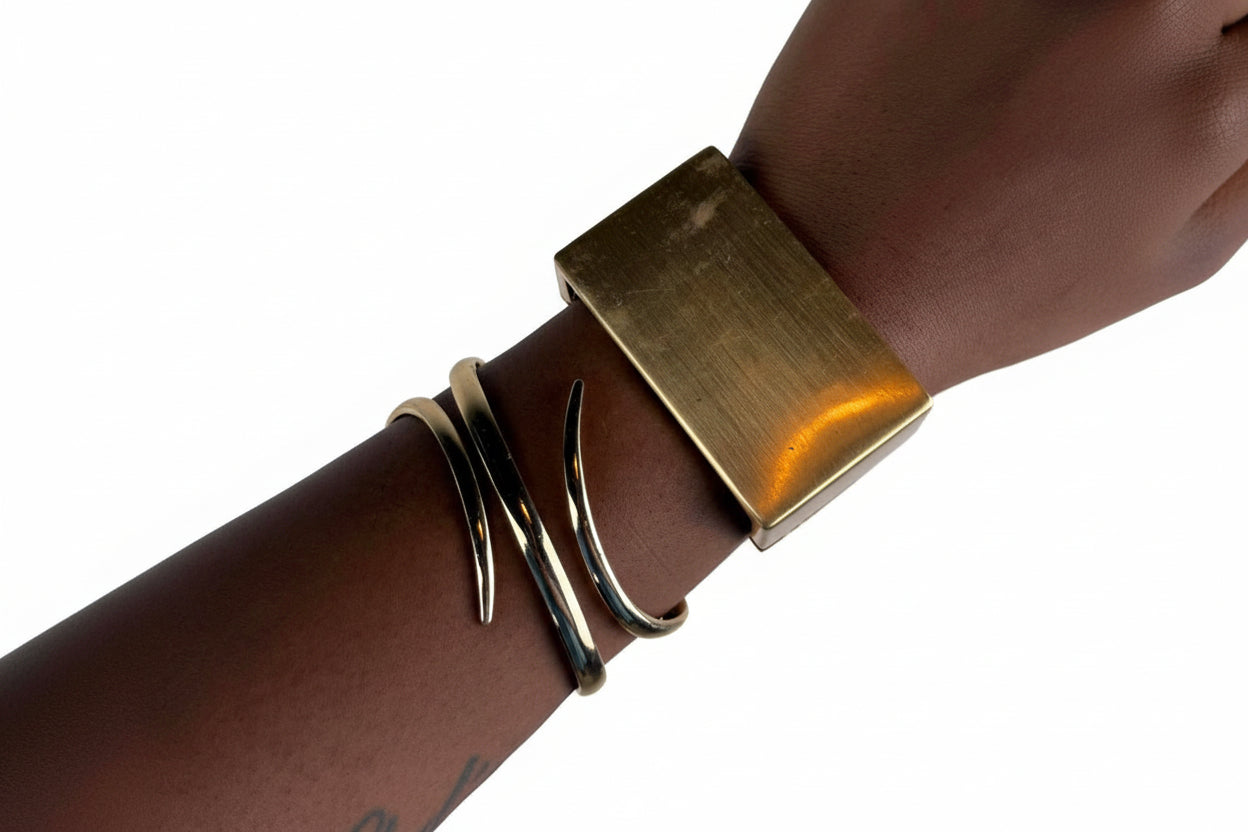 Gold Tone Cuff Stack