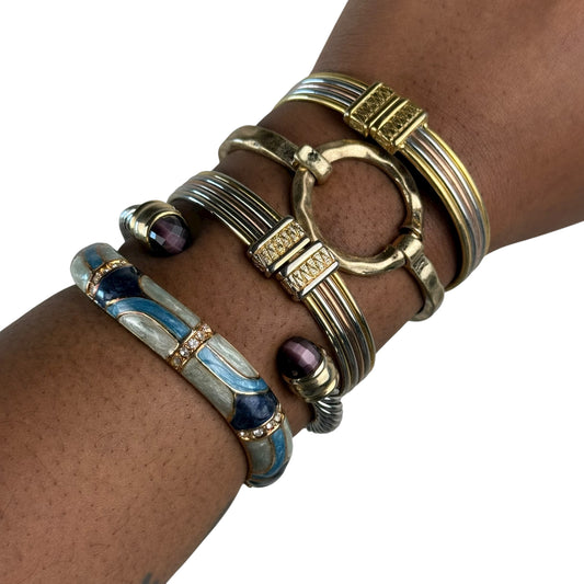 Multicolored Bangle Cuff Stack