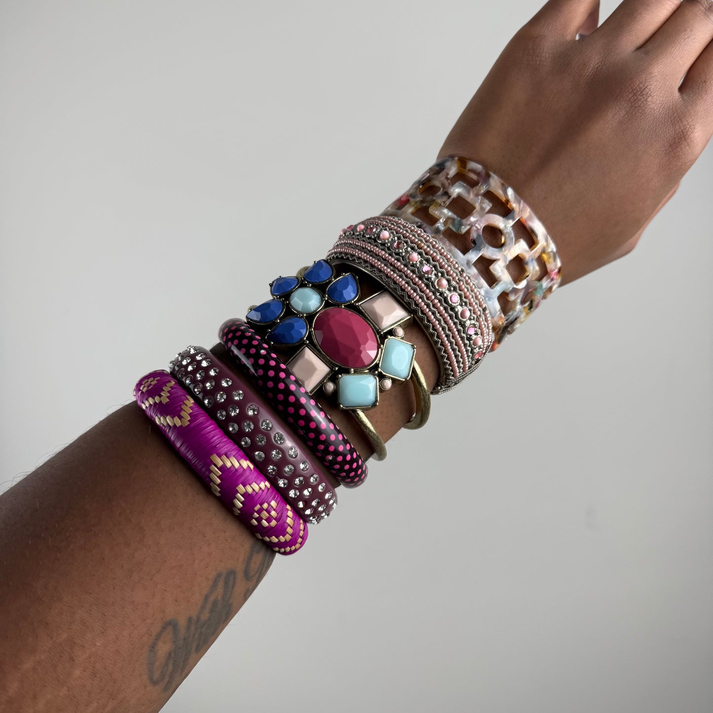 Multicolored Bangle Stack