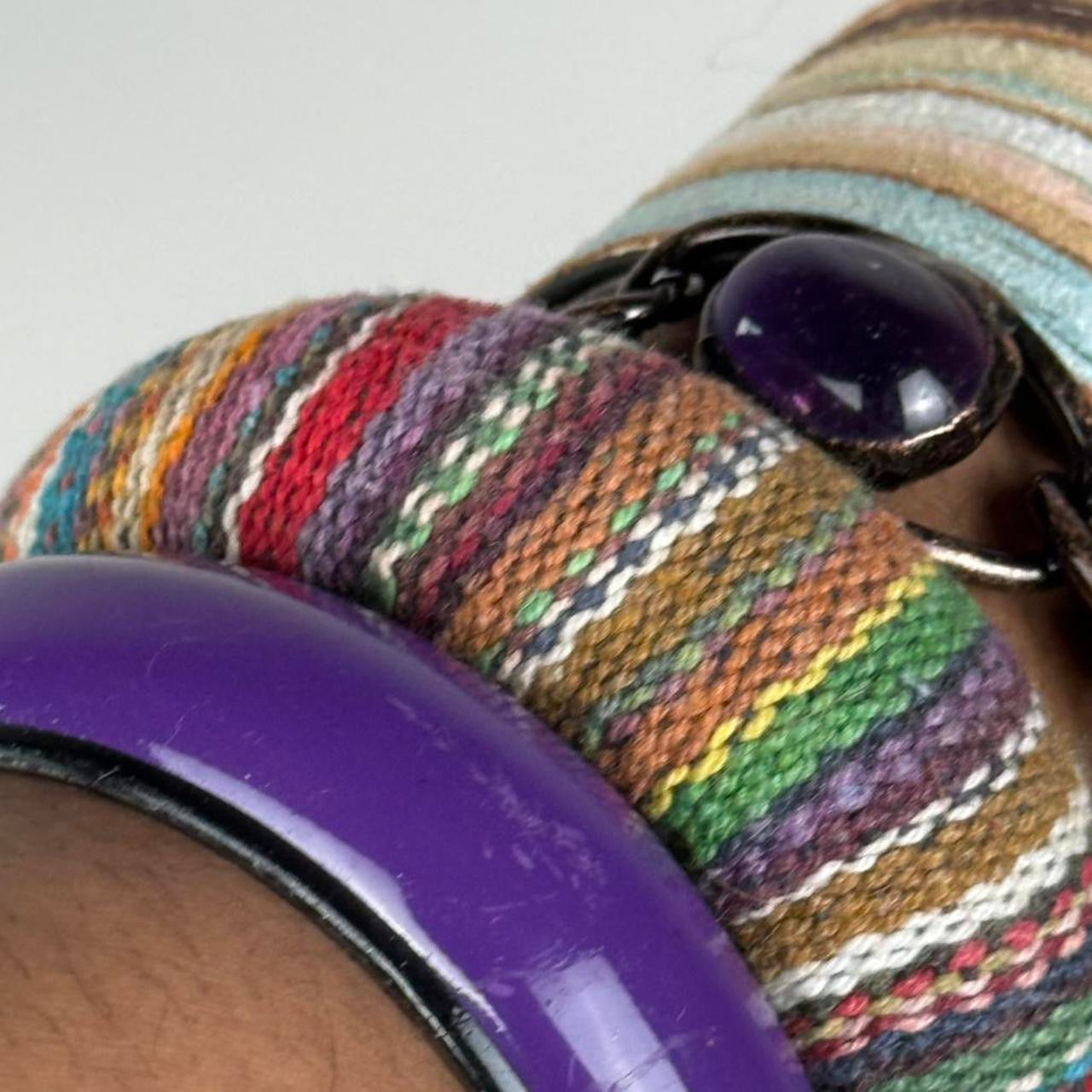 Multicolored bangle cuff stack