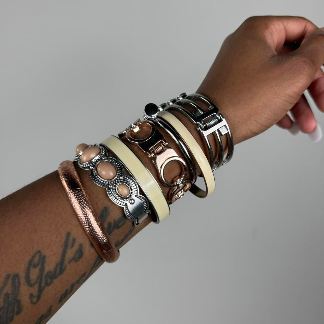 Multicolored Bangle Stack